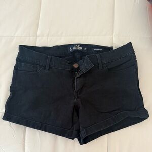 Hollister Black Jean Shorts Cuffed Hem
